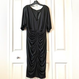 Size 18W David Meister black jersey cocktail dress